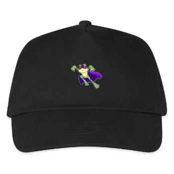 Frosch Superheld Umhang - Kinder Basecap - Schwarz - Vorne