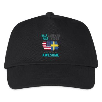 Half American Half Swedish - Kids’ Baseball Cap - black - Front