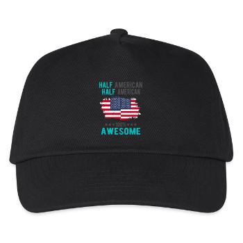 Half American Half American - Kids’ Baseball Cap - black - Front