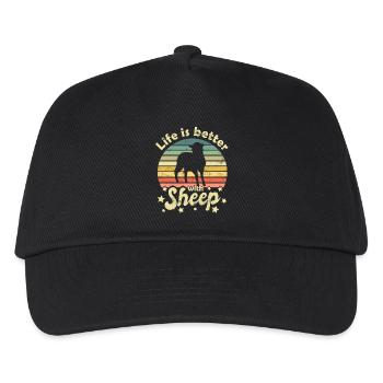 Schaf Schafe - Kinder Basecap - Schwarz - Vorne