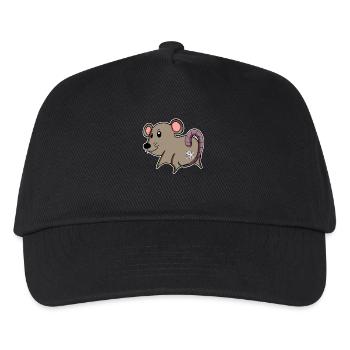 Maus Arsch - Maus Hintern - Kinder Basecap - Schwarz - Vorne