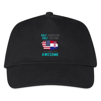 Mi-Américain, mi-Croate - Casquette de baseball Enfant - noir - Devant