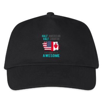 Mi-Américain, mi-Canadien - Casquette de baseball Enfant - noir - Devant