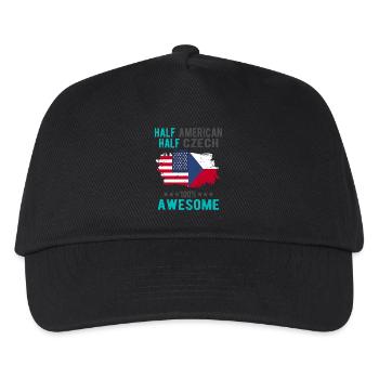 Half American Half Czech - Kids’ Baseball Cap - black - Front