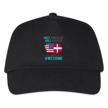Mi-américain, mi-danois - Casquette de baseball Enfant - noir - Devant