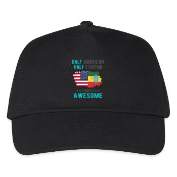 Mi-Américain, mi-Ethiopien - Casquette de baseball Enfant - noir - Devant