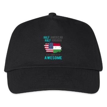 Half American Half Hungarian - Kids’ Baseball Cap - black - Front