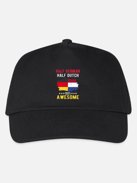 Halb Deutsch Halb Niederländer - Kinder Basecap - Schwarz