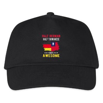 Halb Deutsch Halb Taiwaner - Kinder Basecap - Schwarz - Vorne