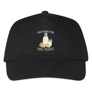 Kartoffel Milch Spruch - Kinder Basecap - Schwarz - Vorne