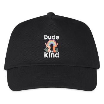 Dude Be Kind No Bullying - Kinder Basecap - Schwarz - Vorne