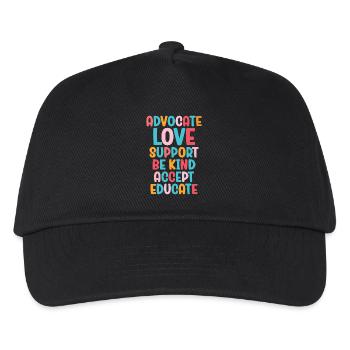 Advocate Love Support Accept Be Kind - Kids’ Baseball Cap - black - Front