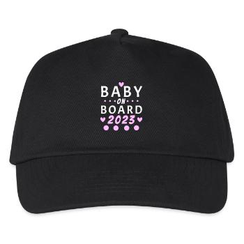 Baby On Board 2023 Mutter 2023 Mama - Kinder Basecap - Schwarz - Vorne
