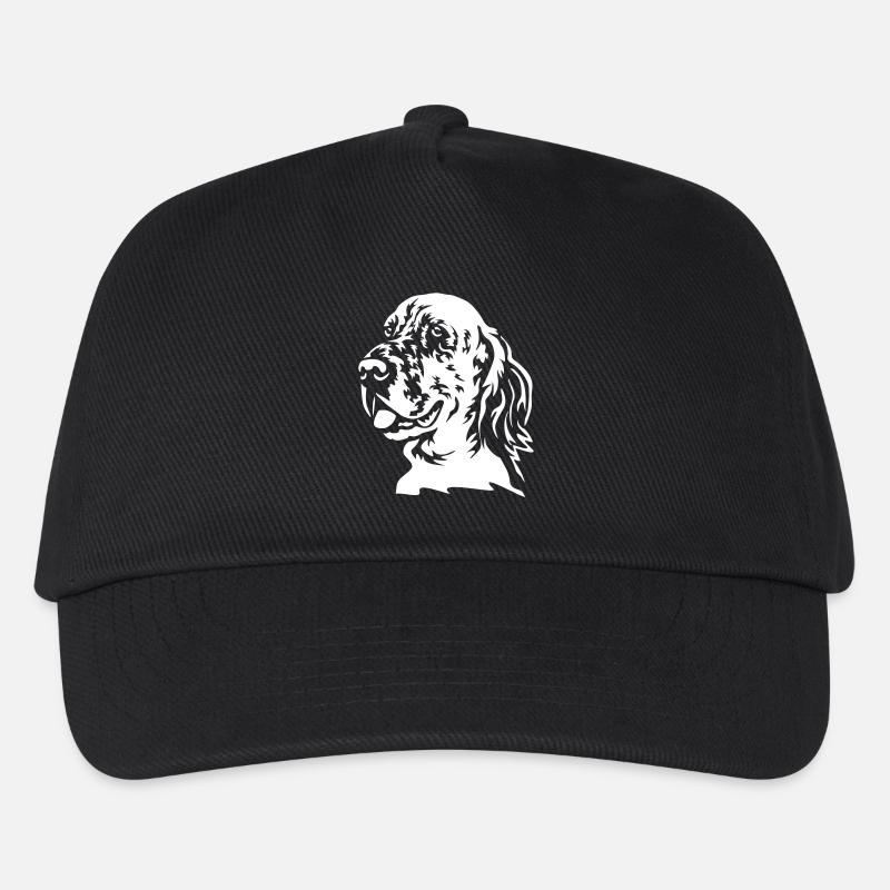 Englischer Setter Kopf "Black Edition" - Kinder Basecap - Schwarz