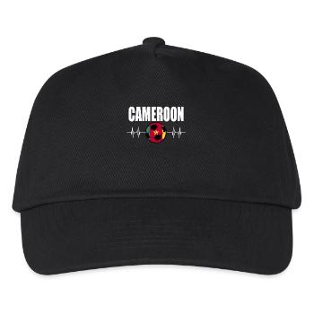 Kamerun Fußball - Kinder Basecap - Schwarz - Vorne