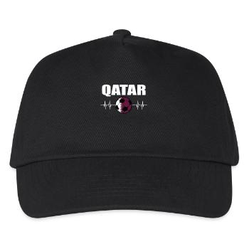 Katar Fußball - Kinder Basecap - Schwarz - Vorne
