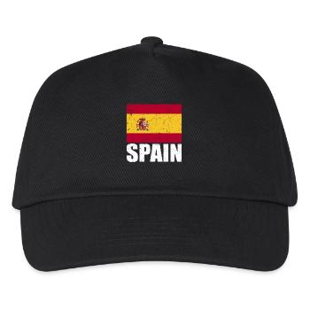 Spanien Fahne - Kinder Basecap - Schwarz - Vorne
