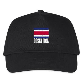 Costa Rica Fahne - Kinder Basecap - Schwarz - Vorne