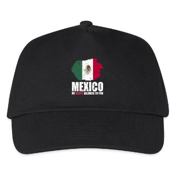 Mexiko Fahne - Kinder Basecap - Schwarz - Vorne