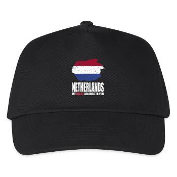Niederlande Fahne - Kinder Basecap - Schwarz - Vorne
