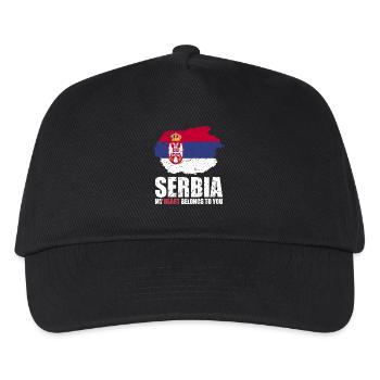 Serbien Fahne - Kinder Basecap - Schwarz - Vorne