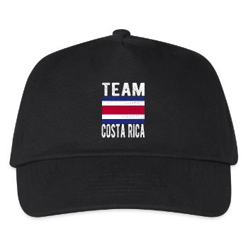 Costa Rica Fahne - Kinder Basecap - Schwarz - Vorne