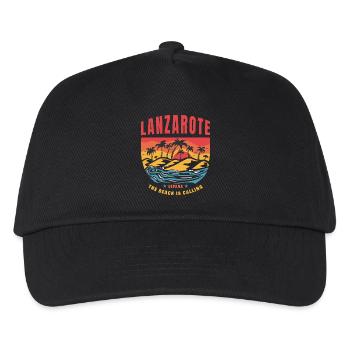 Lanzarote Espana Strand Design - Kinder Basecap - Schwarz - Vorne