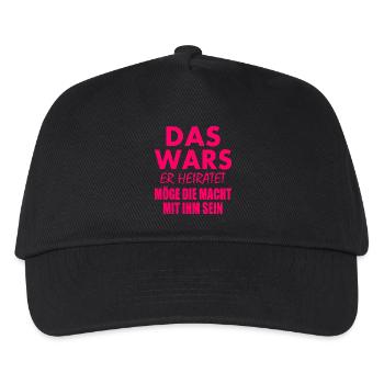 Das wars er heiratet - Kinder Basecap - Schwarz - Vorne