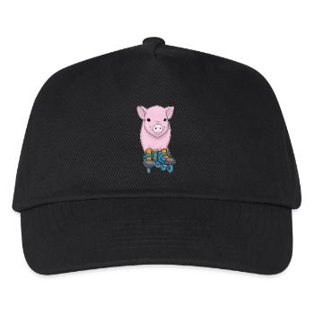 Pig Inline skating Inline skates - Kids’ Baseball Cap - black - Front