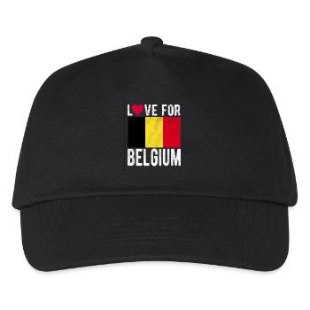 Belgien Fahne - Kinder Basecap - Schwarz - Vorne
