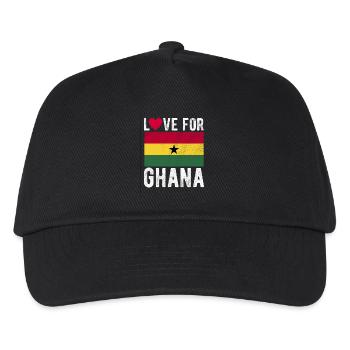 Ghana Fahne - Kinder Basecap - Schwarz - Vorne