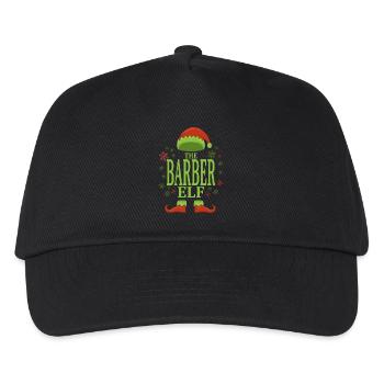 Friseur Weihnachtself - Kinder Basecap - Schwarz - Vorne