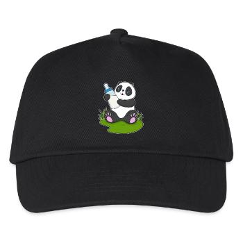 Panda Baby Bottle Milk - Kids’ Baseball Cap - black - Front