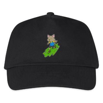 Cat Inline skating Inline skates - Kids’ Baseball Cap - black - Front