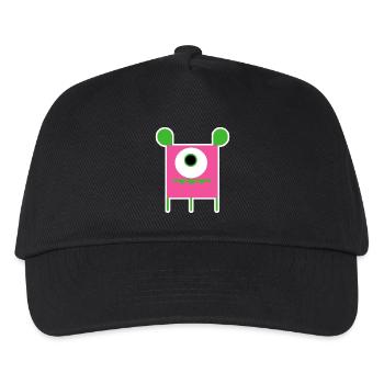 Pink Cyclops Monster | Funny Square Alien - Kids’ Baseball Cap - black - Front