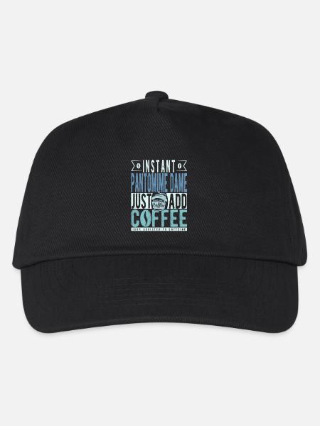 Pantomime Dame Kaffee Spruch - Kinder Basecap - Schwarz