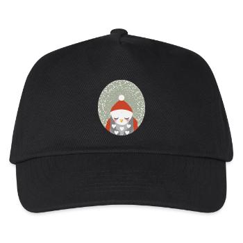 dreamy owl with Santa Claus Christmas hat - Kids’ Baseball Cap - black - Front