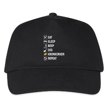 sondeln, Sondengänger, Kronkorken, Metallsuche - Kinder Basecap - Schwarz - Vorne