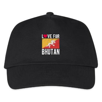 Bhutan Souvenir - Kinder Basecap - Schwarz - Vorne