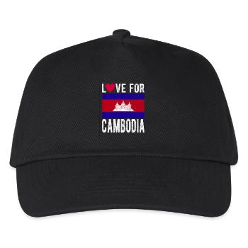 Kambodscha Souvenir - Kinder Basecap - Schwarz - Vorne