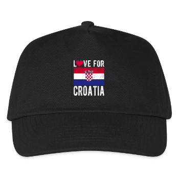Kroatien Souvenir - Kinder Basecap - Schwarz - Vorne