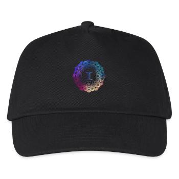 Zwillinge Sternzeichen Symbol Mandala - Kinder Basecap - Schwarz - Vorne