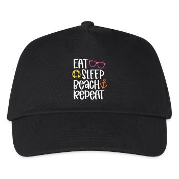 Manger dormir sur la plage répéter - Casquette de baseball Enfant - noir - Devant