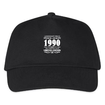 1990 - Baujahr 1990 - Jahrgang 1990 - Kinder Basecap - Schwarz - Vorne