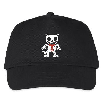 Weiße Katze Voodoo Puppe - Kinder Basecap - Schwarz - Vorne