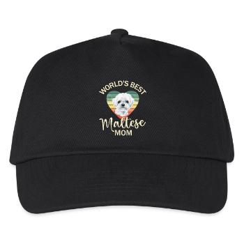 Malteser Hund - Kinder Basecap - Schwarz - Vorne