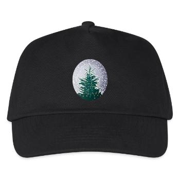 sapin de Noël illuminé dans la neige - Casquette de baseball Enfant - noir - Devant