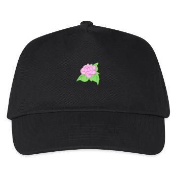 Rose Rote Rose Handgezeichnet - Kinder Basecap - Schwarz - Vorne