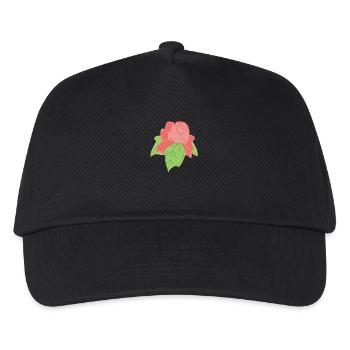 Rose Rote Rose Handgezeichnet - Kinder Basecap - Schwarz - Vorne