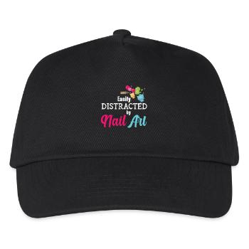 Easily distracted by Nail Art Nail Tech - Kids’ Baseball Cap - black - Front